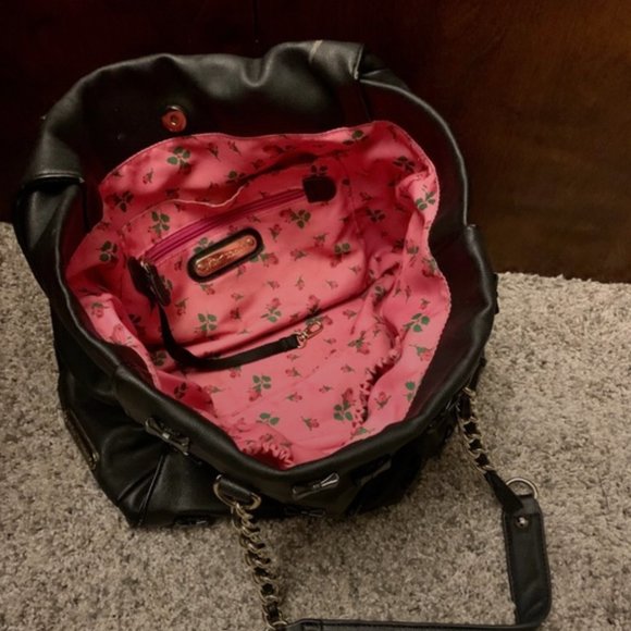 Betsey Johnson Black tote with 3D black bows - Picture 2 of 5
